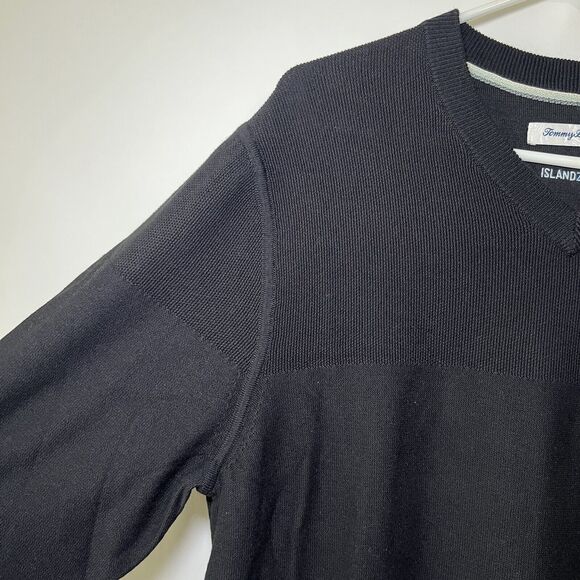Tommy Bahama Island Zone V Neck Sweater Men Size Medium Black Coolmax Poly Blend - Picture 5 of 11